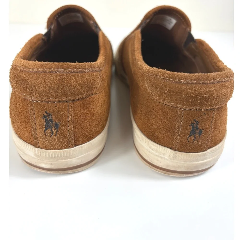 Polo Ralph Lauren Vaughn II Suede Slip On Shoe Brown Men's Size 8D Casual Preppy